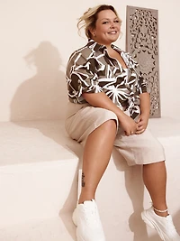 Blouse à manches 3/4 avec boutons