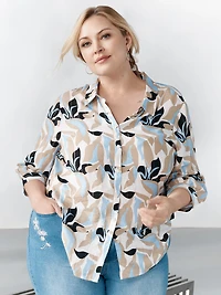 Blouse à manches 3/4 avec boutons