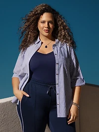 3/4-sleeve blouse with buttons