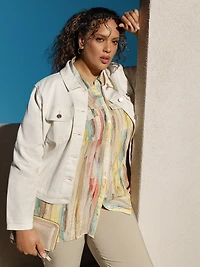 3/4-sleeve blouse with buttons