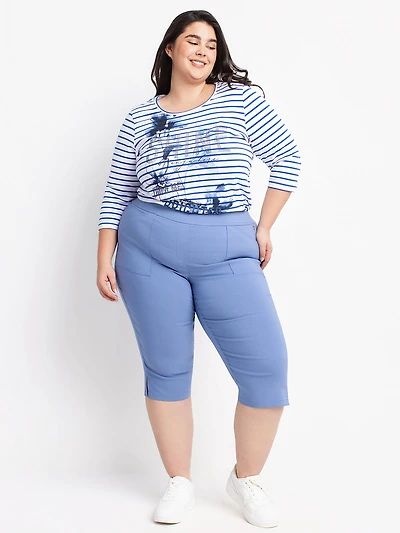 Straight fitted pull-on capri
