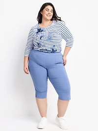 Straight fitted pull-on capri