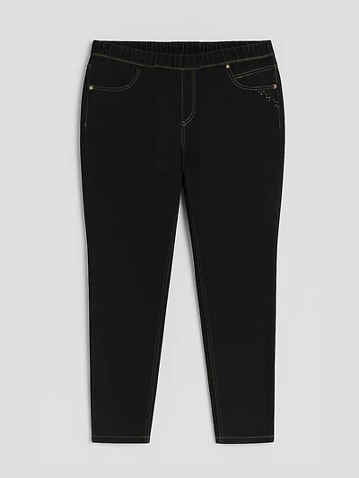 Narrow semi-fitted pull-on jean