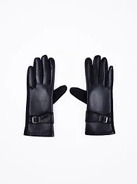 Gloves with buckle detail