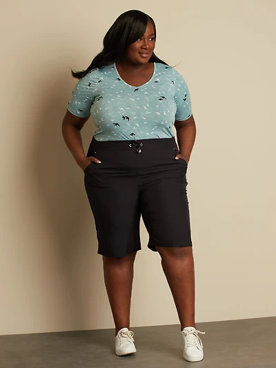 Short-sleeve semi-fitted t-shirt