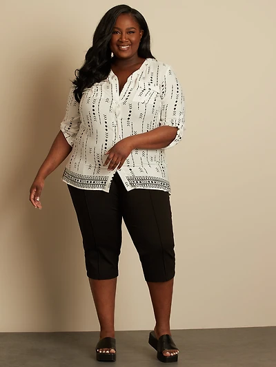 Blouse à manches 3/4 avec boutons