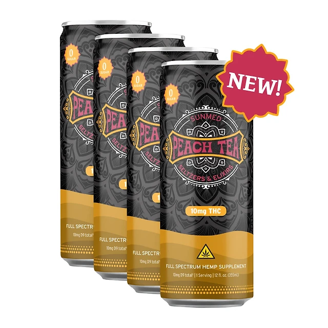 Peach Tea Delta 9 THC Seltzer - 4 Pack