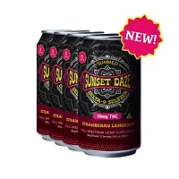 Sunset Daze Delta 9 THC Seltzer Strawberry Lemonade 4-Pack