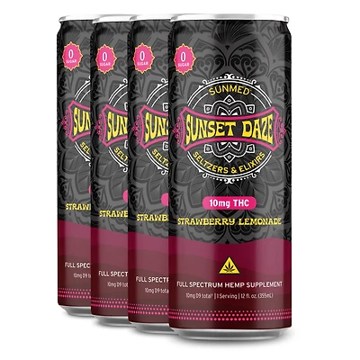 Sunset Daze Delta 9 THC Seltzer Strawberry Lemonade -Pack