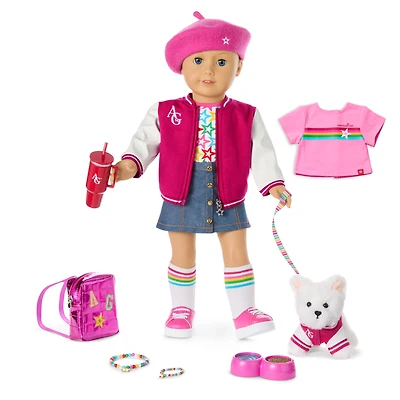 Truly Me™ 18-inch Doll #105, Puppy, Mini Backpack & Accessories AG™ Star Squad Bundle