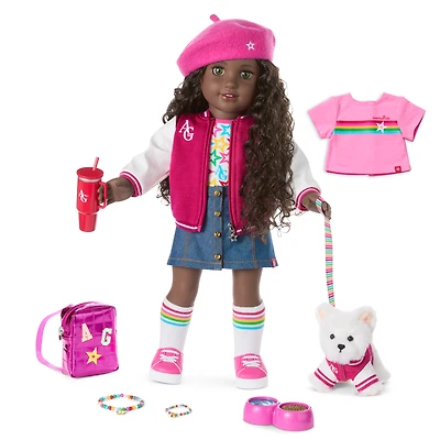 Truly Me™ 18-inch Doll #127, Puppy, Mini Backpack & Accessories AG™ Star Squad Bundle