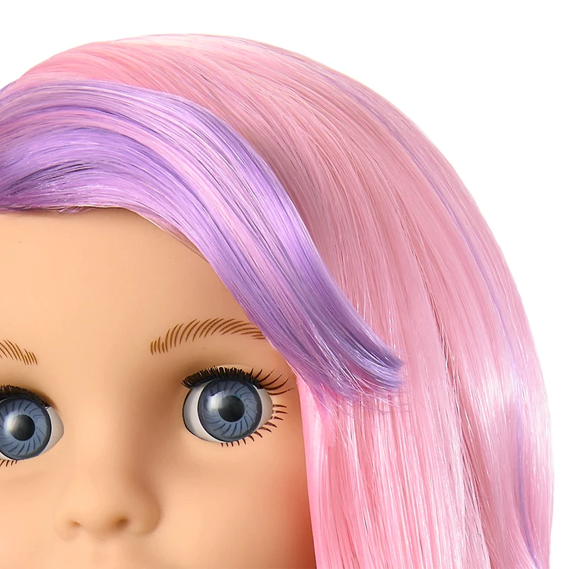 Truly Me™ 18-inch Doll #116 with wavy purple-and-pink hair