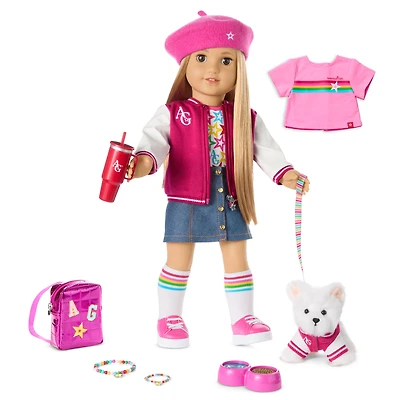 Truly Me™ 18-inch Doll #131, Puppy, Mini Backpack & Accessories AG™ Star Squad Bundle