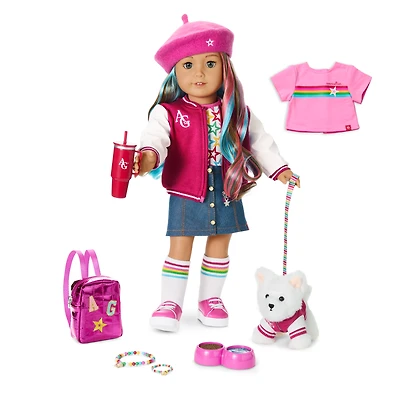 Truly Me™ 18-inch Doll #101, Puppy, Mini Backpack & Accessories AG™ Star Squad Bundle
