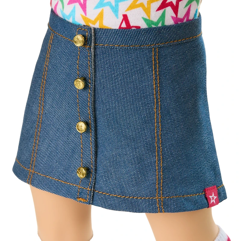 Truly Me™ 18-inch Doll #110 with wavy blonde hair