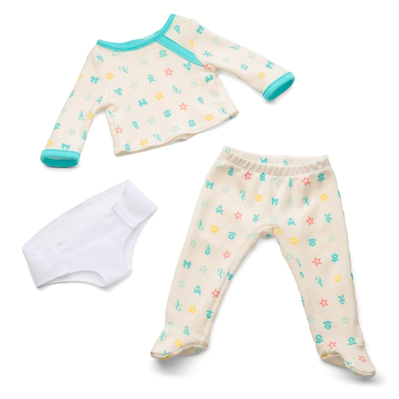 Bitty Baby® Doll #1 with black hair in Pastel Blue