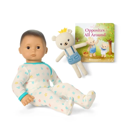 Bitty Baby® Doll #4 in Pastel Blue + Bear Friend & Board Book