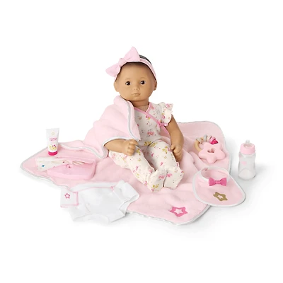Bitty Baby® Doll #4 with black hair Care & Play Set