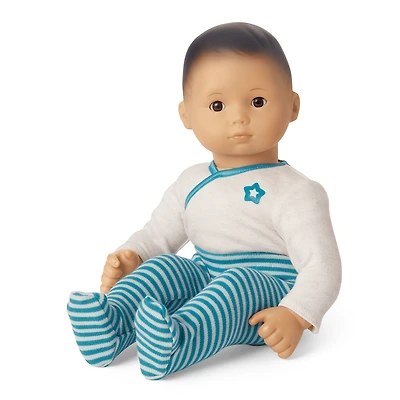 Bitty Baby® Doll #4 with black hair in Soft Blue