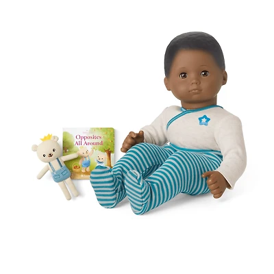 Bitty Baby® Doll #1 in Soft Blue + Bear Friend & Board Book