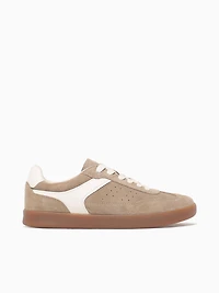 Pace Ttoe Sneaker Taupe Multi Suede
