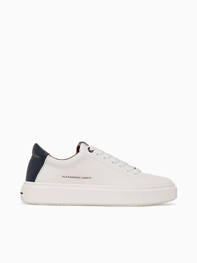 London Man White Blue leather