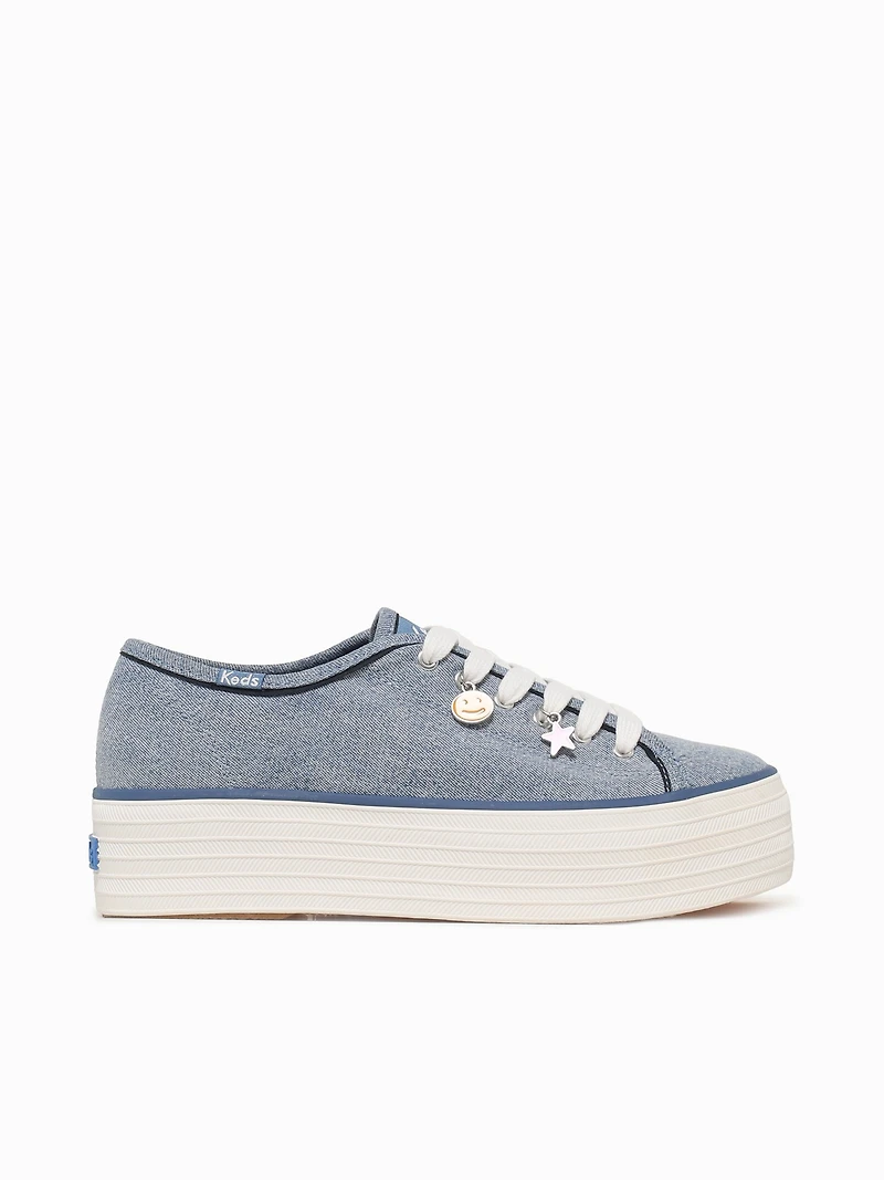 Triple Up Rose Blue Denim