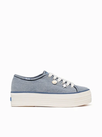 Triple Up Rose Blue Denim