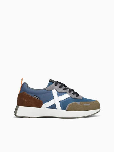Xemine Marron Azul Blanco suede Mesh