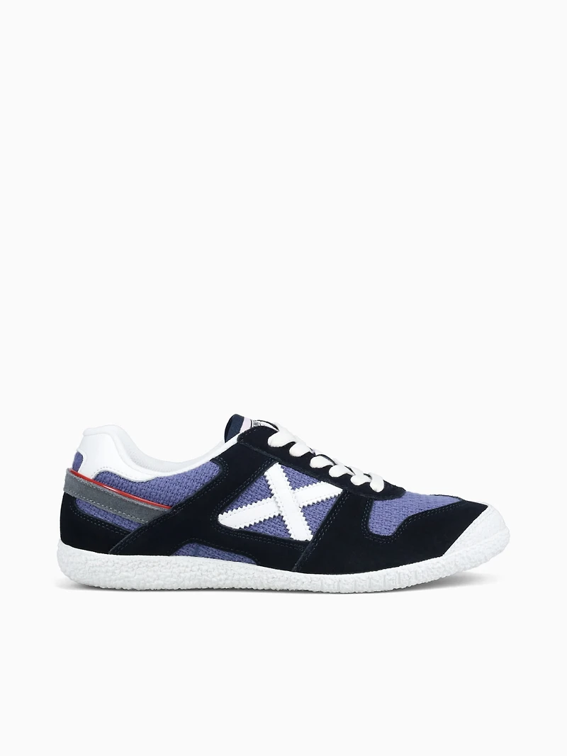 Goal Navy Azul Blanco suede Fabric
