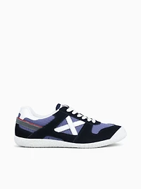 Goal Navy Azul Blanco suede Fabric