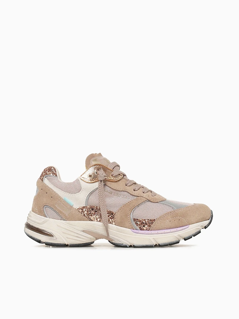 Fugitive Beige Gold suede Glitter