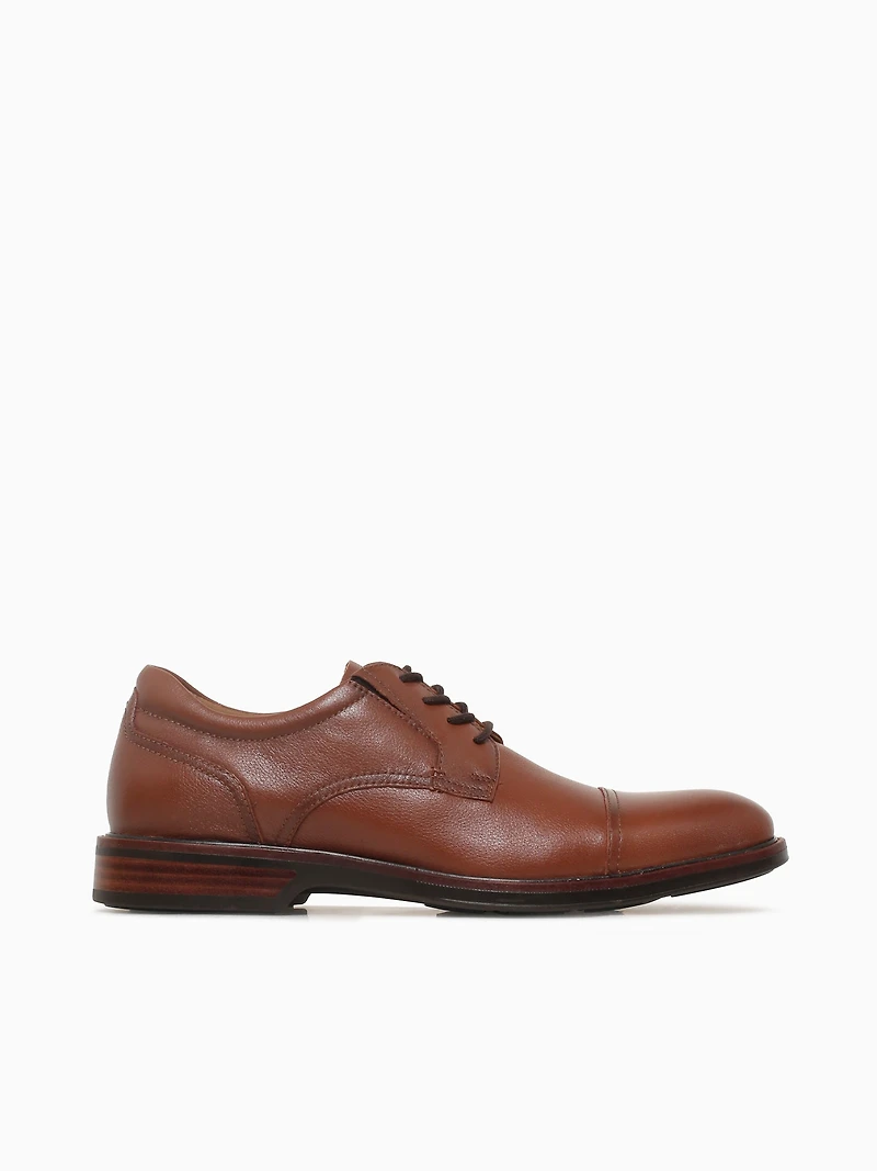 Traveler Cap Toe Cognac Milled Leather
