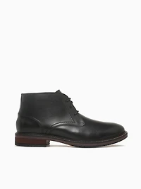 Forge Plain Toe Chukka Black Smooth Lea