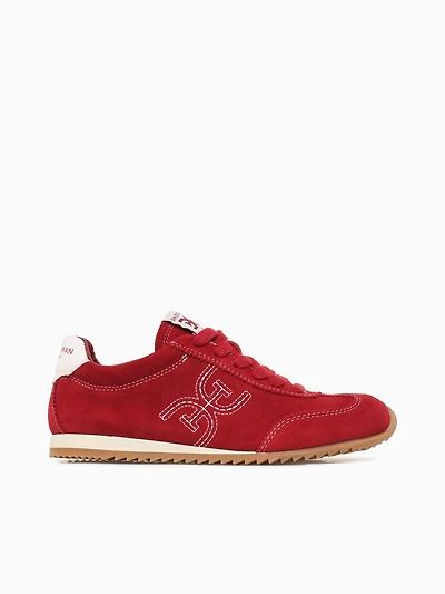 Isela Deep Scarlet Velour Suede