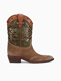 Rylin Terra Toffee Olive suede Western