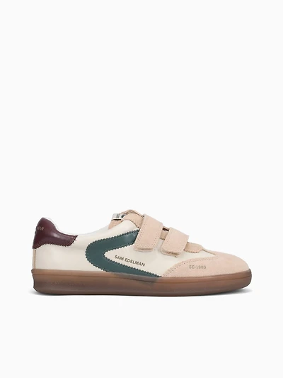 Talia Ivory Sesame Green suede Leather