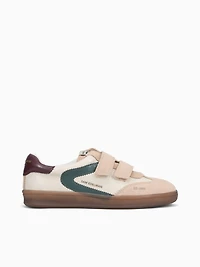 Talia Ivory Sesame Green suede Leather