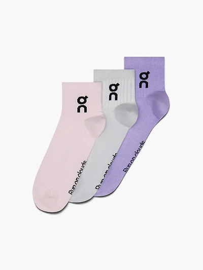 Logo Sock Mid 3p Orchid Bloom cotton