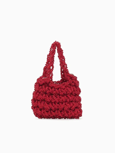 Norma Beaded Mini Bag Red