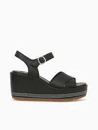 Sunpeak Wedge Ankle Strap Blk Gum lea