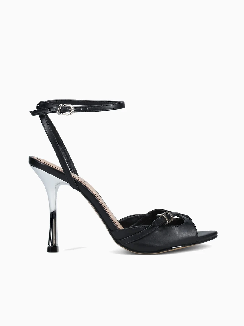 Wilfreda Preto Nickel vitelo pu