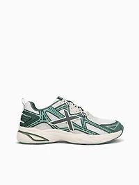M2000 Green Offwhite suede Mesh