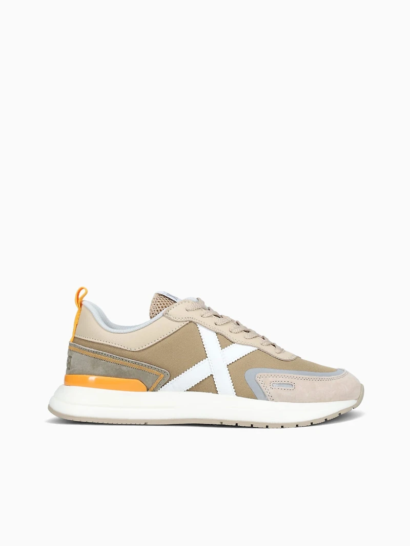 Speed Taupe White suede Mesh