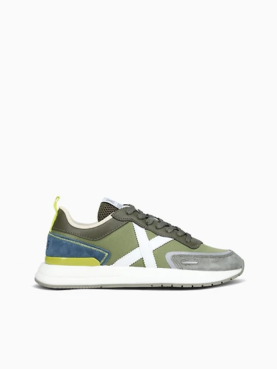 Speed Green White suede Mesh