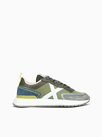 Speed Green White suede Mesh