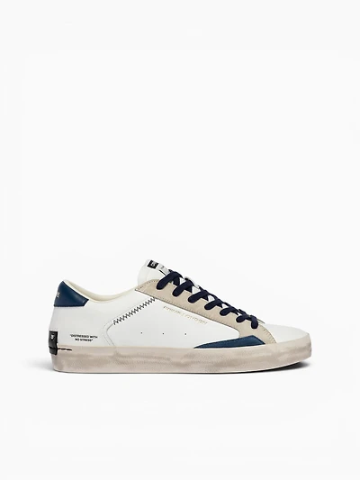 Distressed 19003pp8 10 white Navy lea