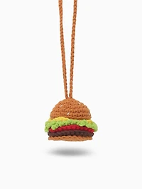 Burger Tan Knit Charm