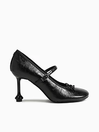 Vivian Black Crinkle Patent