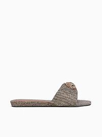 Kensington Flat Sandal Beige Fabric